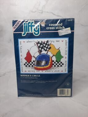 1995 Dimensions Sunset Jiffy Counted Cross Stitch Kit Winner's Circle 7x5
